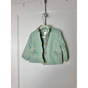 Baby B'gosh Green Flower Embroidered Chore Lightweight Jacket Size 18 MOS